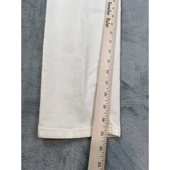 Eileen Fisher Jeans Women 16 XL 37x31 White Straight Leg Organic Cotton Stretch - Picture 6 of 8